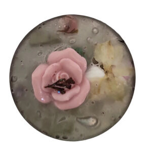Pink Rose Porcelain Cabochons Flower Charm Clay Resin Pin